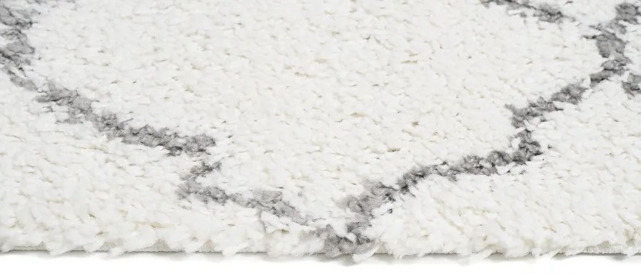 Huňatý biely vzorovaný behúň Šírka: 100 cm | Dĺžka: 400 cm