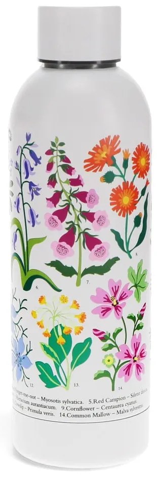 Biela fľaša z nehrdzavejúcej ocele 500 ml Wild Flowers – Rex London