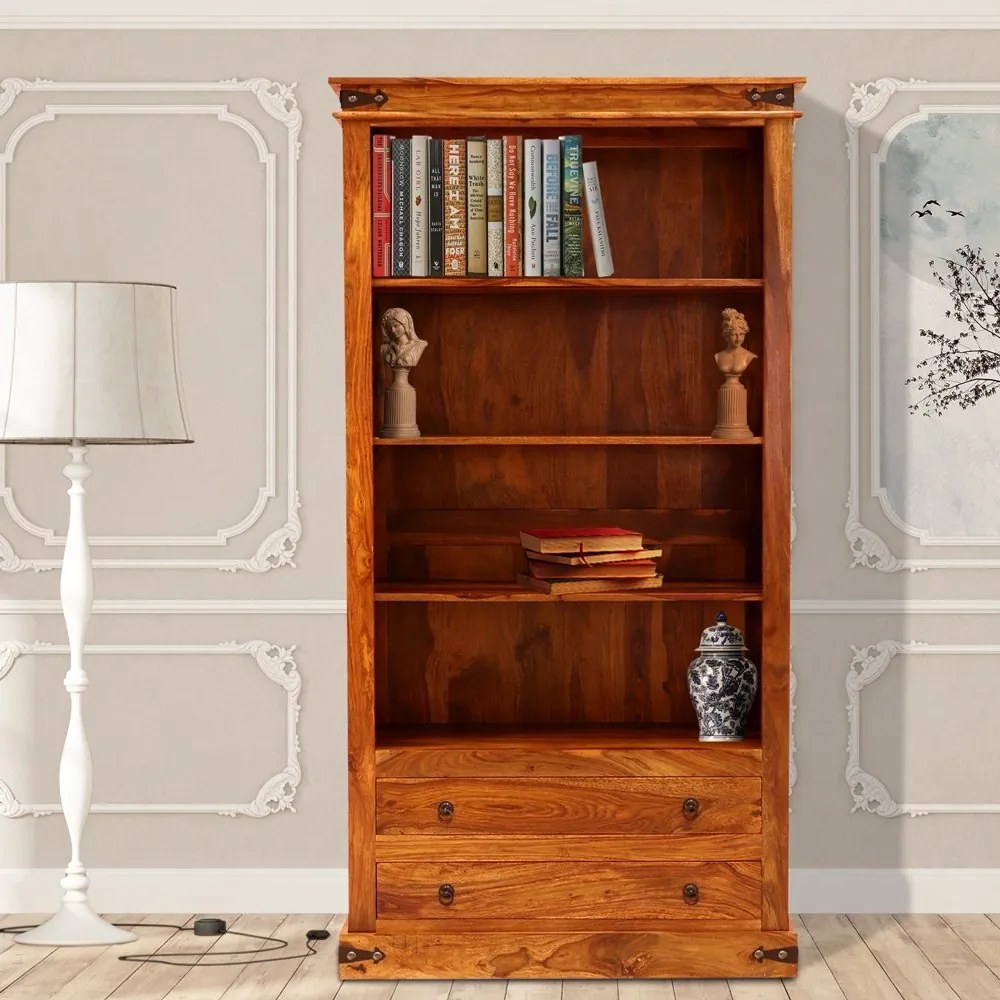 furniture-nabytek.cz - Knižnica rustikálna z dreva palisander 100x200x45
