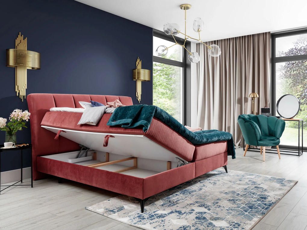 Manželská posteľ Boxspring 140 cm Alberto (béžová) (s matracmi). Akcia -19%. Vlastná spoľahlivá doprava až k Vám domov. 1027334