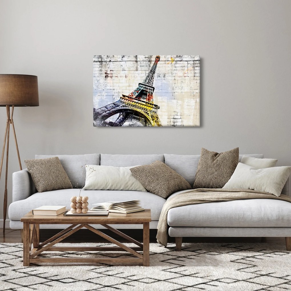 Obraz - Digitálne umenie Eiffelovej veže (90x60 cm)