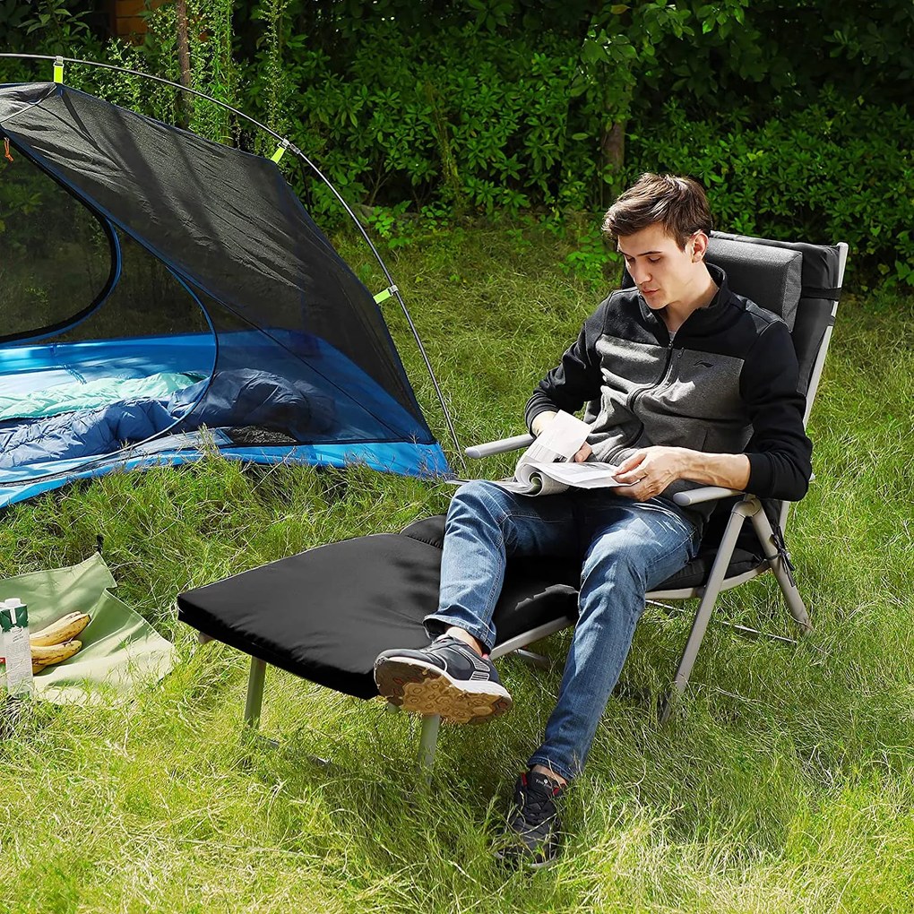 Záhradné skladacie lehátko FOLD čierne