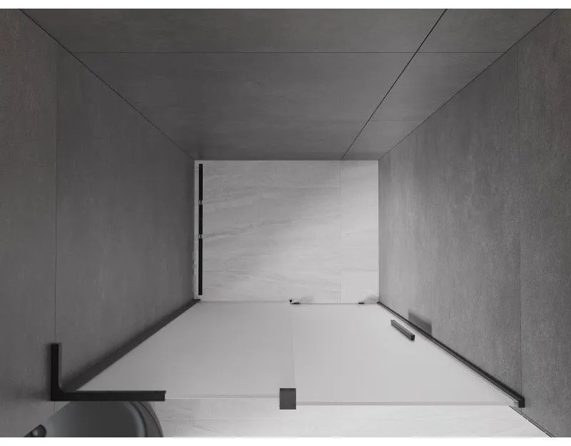 Mexen Velar L, posuvné sprchové dvere do otvoru 110 cm, 8mm sklo námraza, čierna matná, 871-110-003-31-66