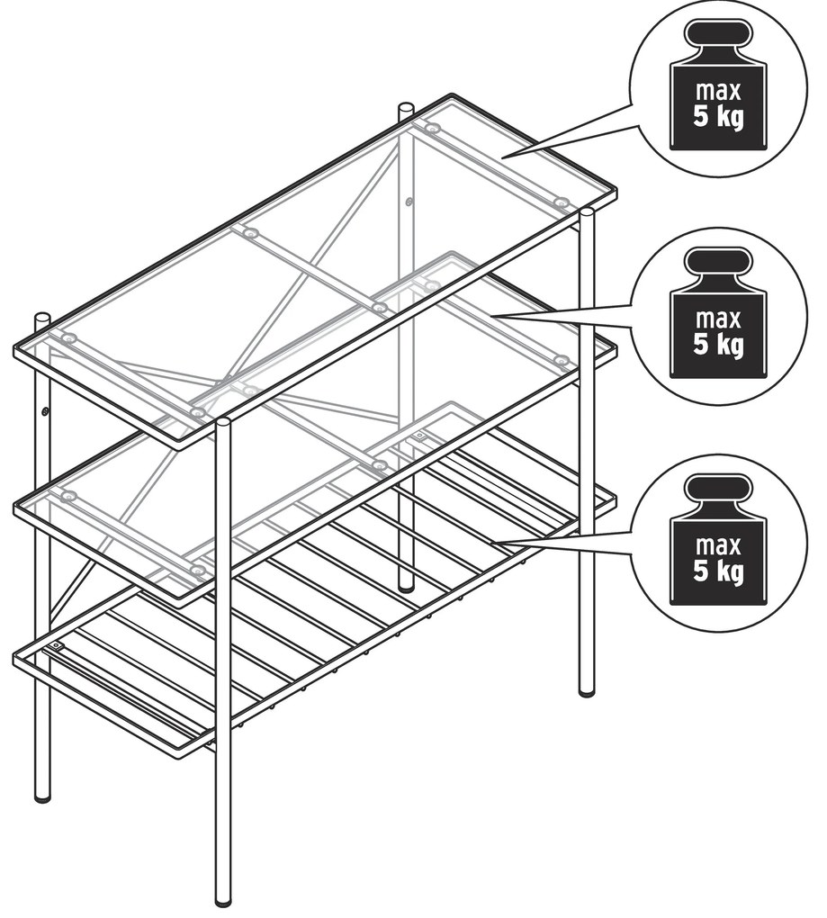 Konzolový stolík, šírka cca 90 cm
