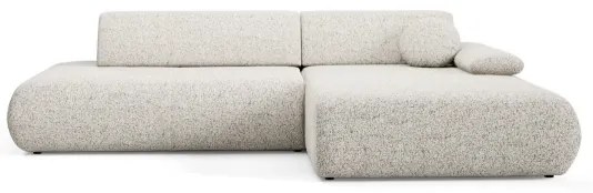 Rohová rozkladacia sedacia súprava s úložným priestorom do tvaru L PRATO pravá béžová