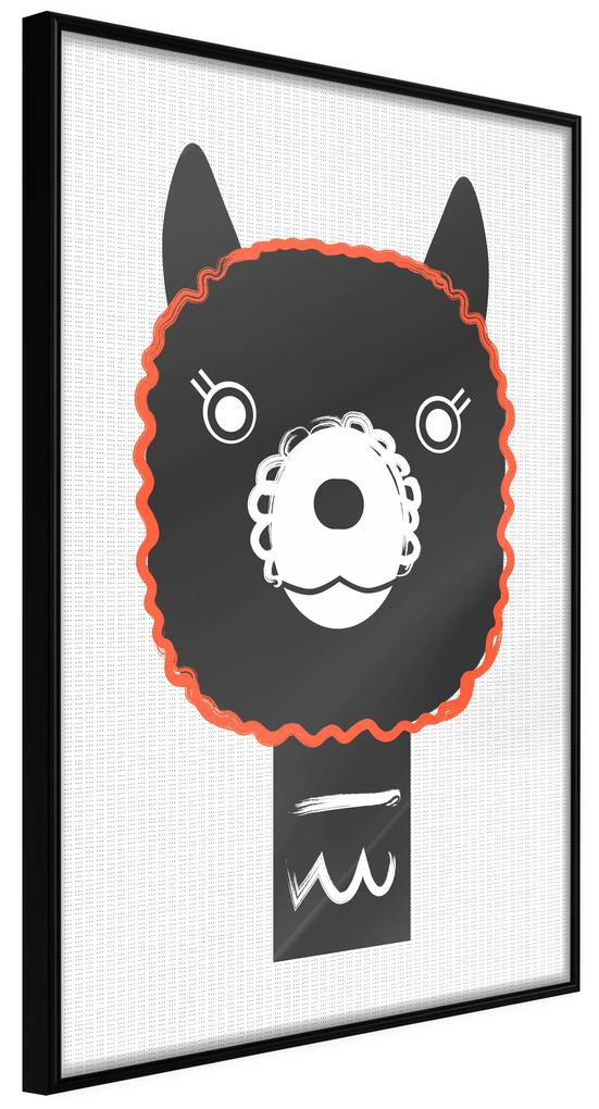 Artgeist Plagát - Decorative Alpaca [Poster] Veľkosť: 30x45, Verzia: Čierny rám s passe-partout