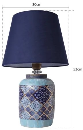 Stolná lampa RAMZES 1xE27/40W/230V modrá