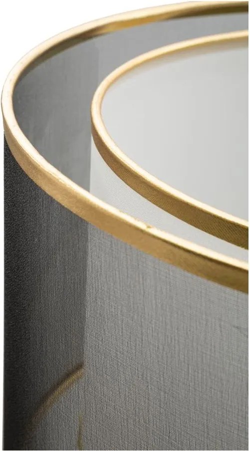 Čierna/v zlatej farbe stojacia lampa s textilným tienidlom (výška 153 cm) Levels – Mauro Ferretti