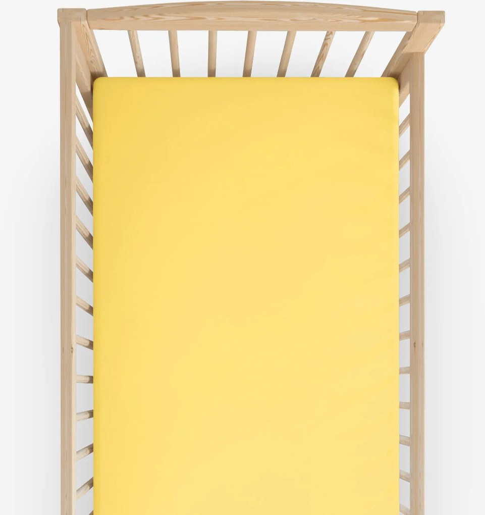 Goldea bavlnená plachta do detskej postieľky - žltá 70 x 140 cm