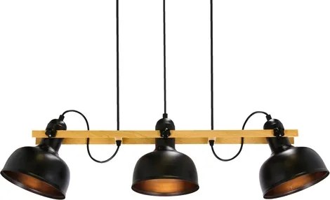 Luster na lanku RENO 3xE27/40W/230V čierna/hnedá