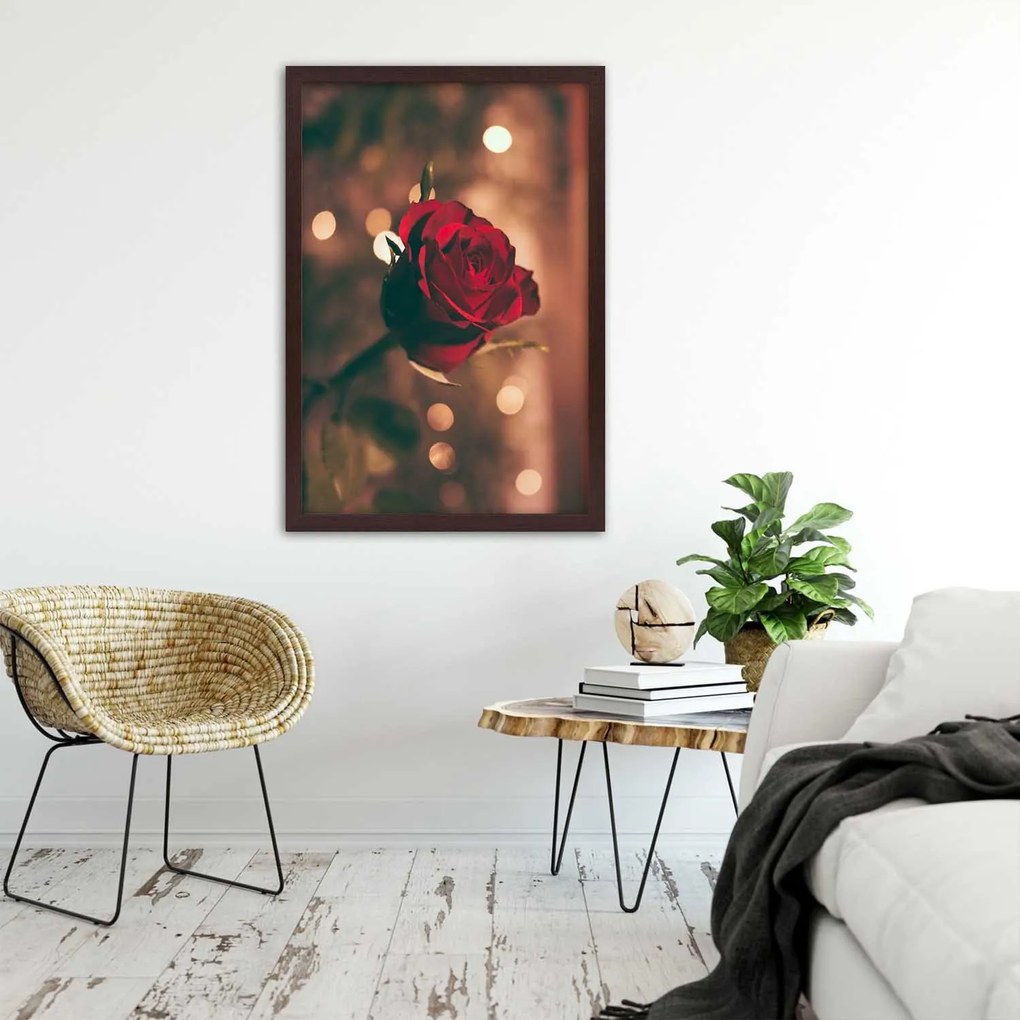 Gario Plagát Červená ruža Farba rámu: Bez rámu, Rozmery: 30 x 45 cm