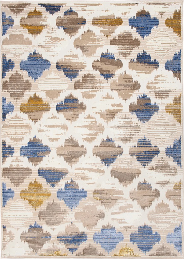 TA Koberec D654M BIELA/TMAVOMODRÁ ASTHANE Rozmer: 160x220 cm
