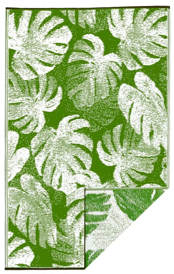 Zelený obojstranný vonkajší koberec z recyklovaného plastu Fab Hab Panama Green, 120 x 180 cm