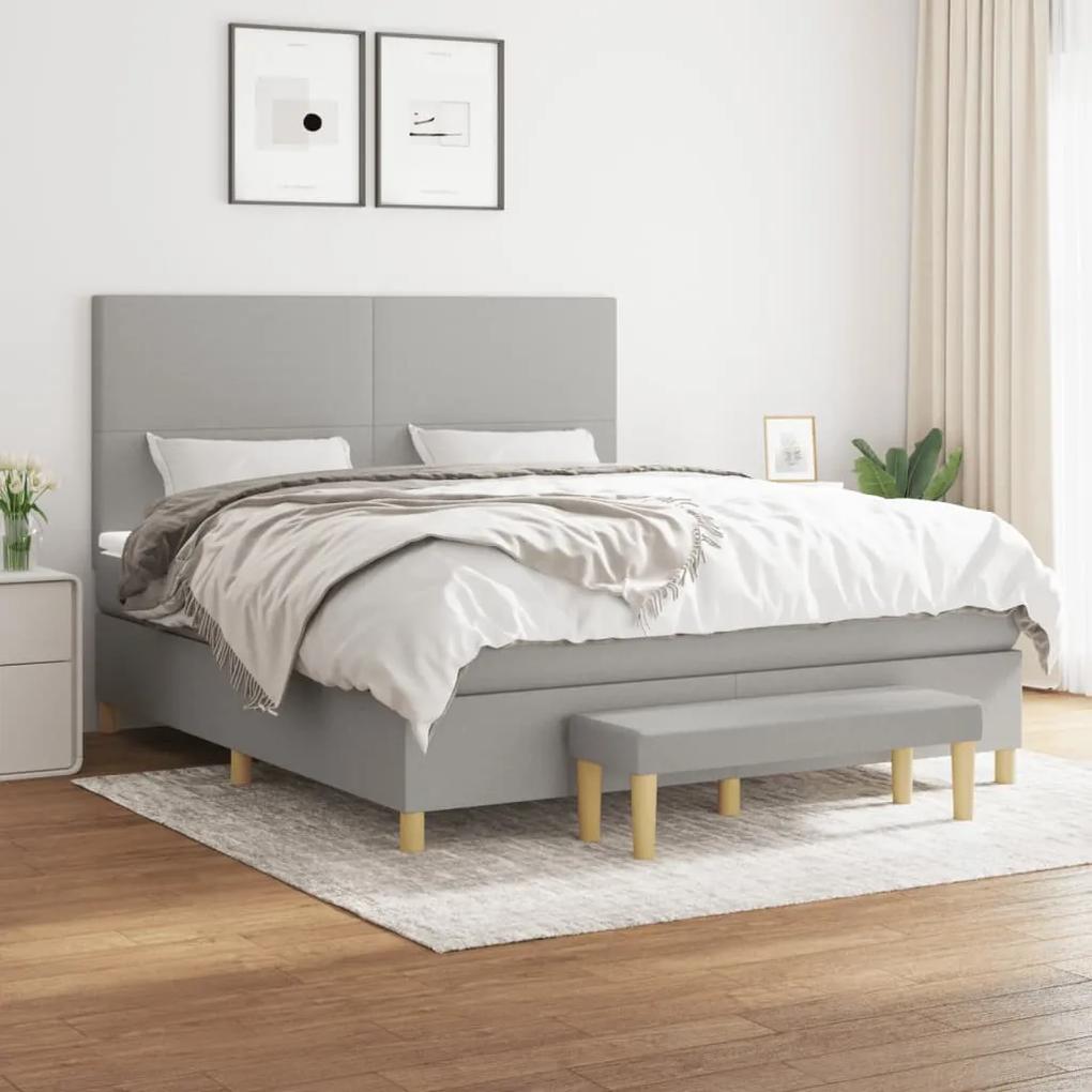 Boxspring posteľ s matracom svetlosivá 100x200 cm látka 3137005