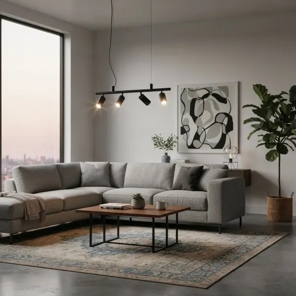 Ideal Lux - LED Luster na lanku DYNAMITE 4xGU10/7W/230V CRI 90 čierna