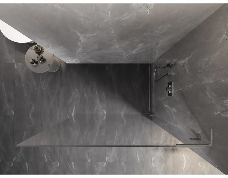 Mexen, Mexen Lunar L sprchová stena pravá 100 x 200 cm, priehľadná 8 mm, brúsený nikel - 830L-100-000-97-00-P