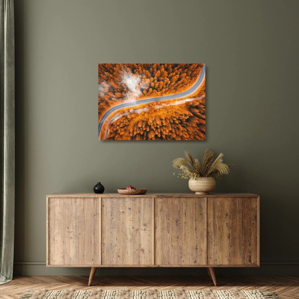 Sklenený obraz - Horská cesta (70x50 cm)