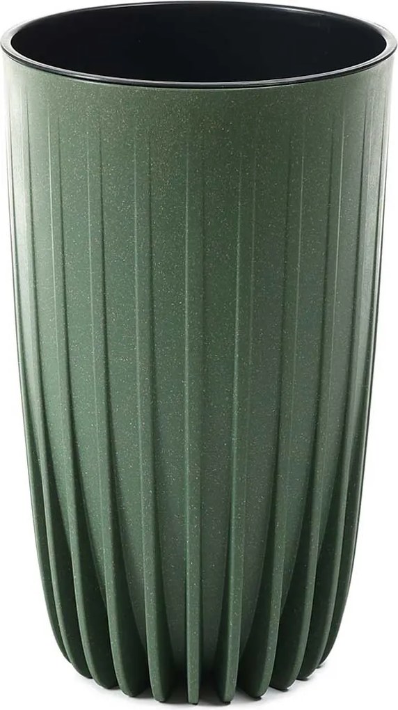 PLASTOVÝ KVETINÁČ STRIPPED ECO SADA 2KS 42X25 CM+ 51X30 CM ZELENÁ