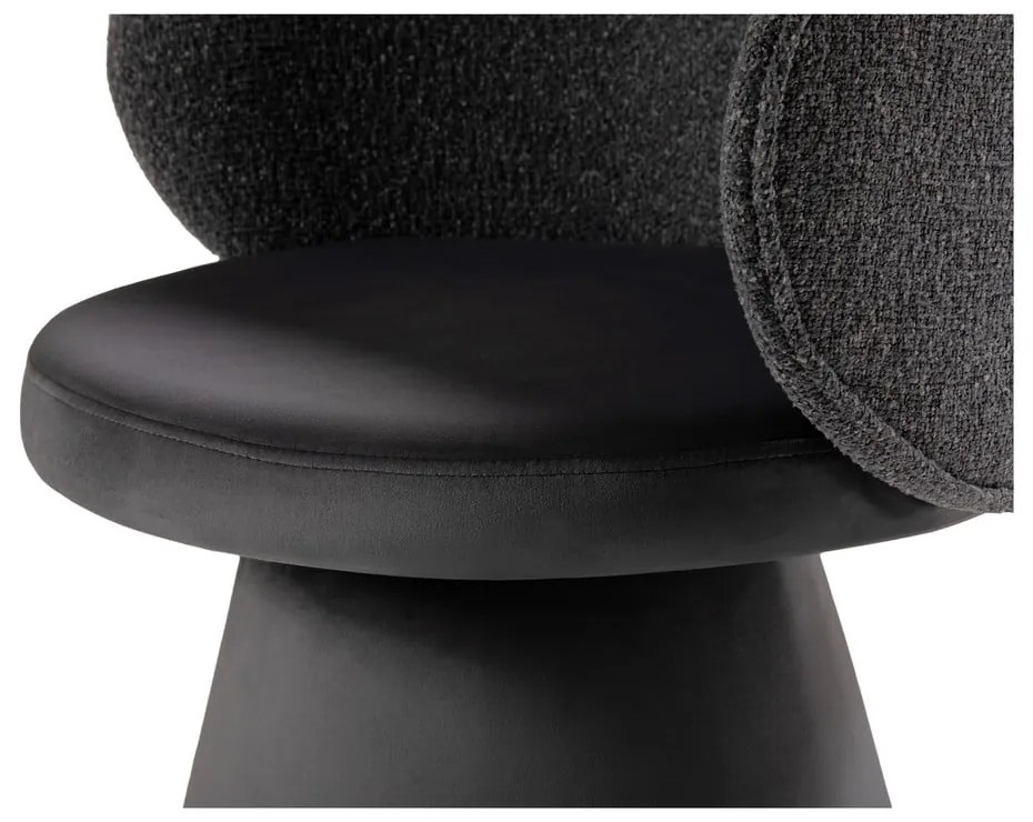 Tmavosivé zamatové kreslo Inez – Micadoni