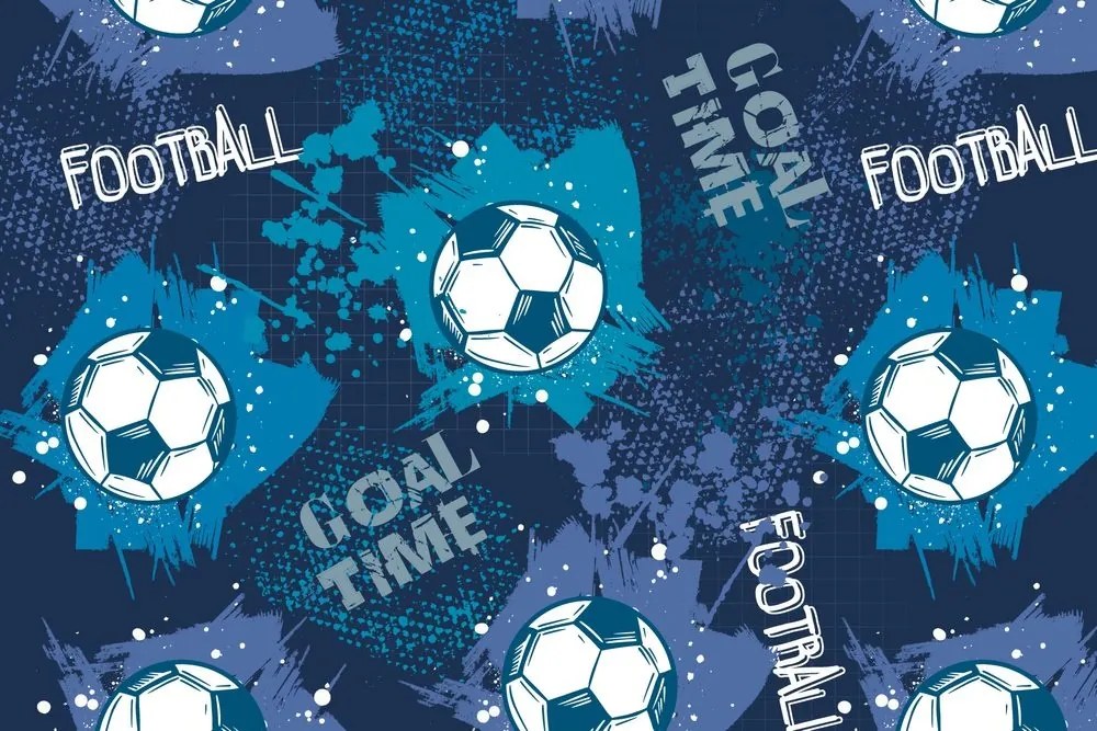 Samolepiaca tapeta futbalová lopta v modrom - 225x270