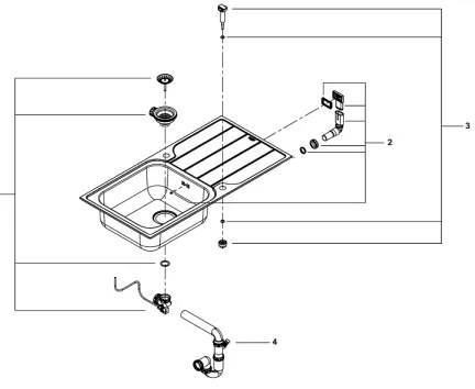 GROHE 31563SD1 - Drez K500 1000 × 500 mm nerezová oceľ