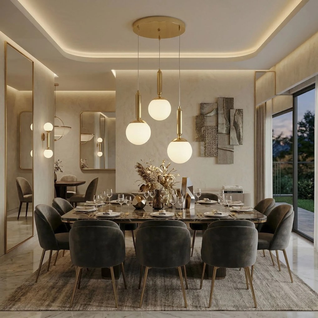 Toolight Rea, ZÁVESNÁ STROPNÁ LAMPA G179-3CP GOLD, OSW-07823