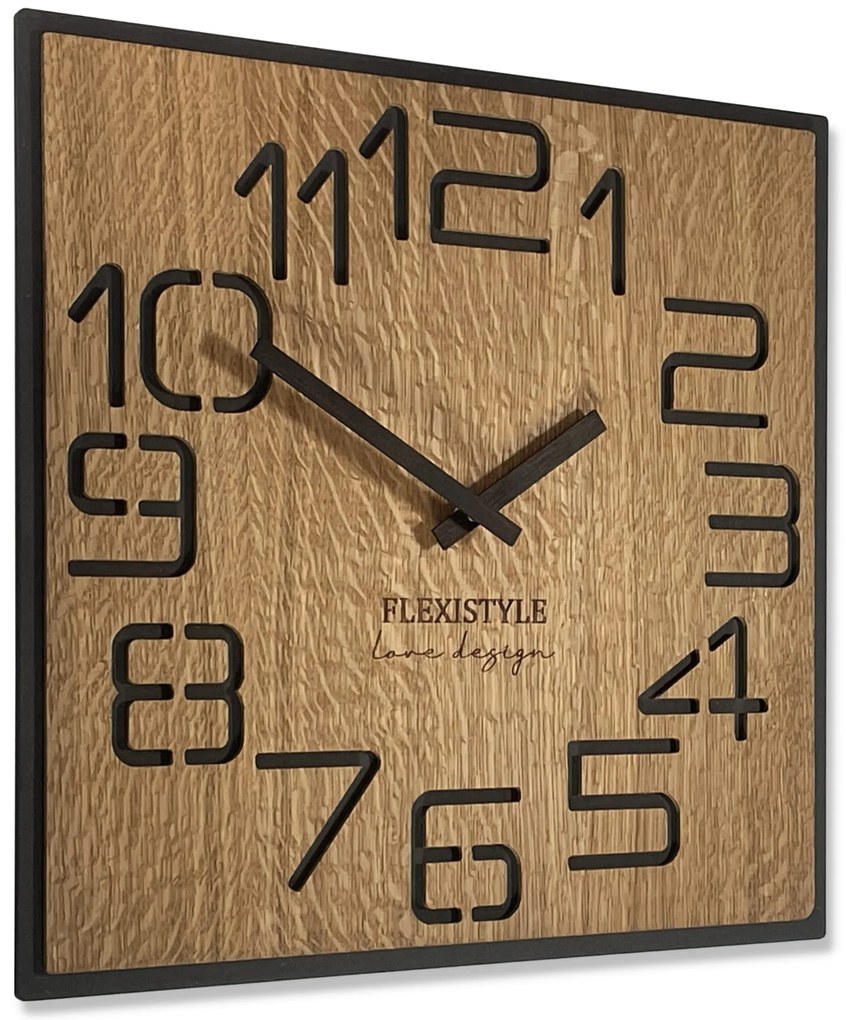 Dekorstudio Moderné drevené hodiny EKO Digits dubové - 40cm II.akosť