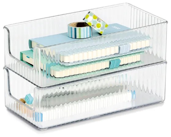 Zeller Present Stohovateľné organizéry transparentné, 3ks v sade PETITE