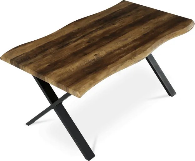 Jedálenský stôl 160x90 cm HT-F4316 OLW staré drevo / čierne nohy