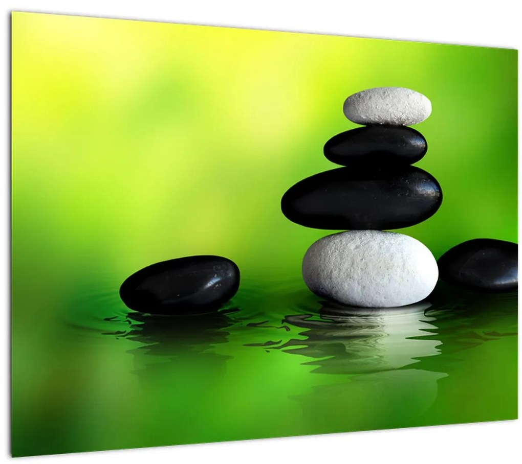Sklenený obraz - Kamene na relaxáciu (70x50 cm)