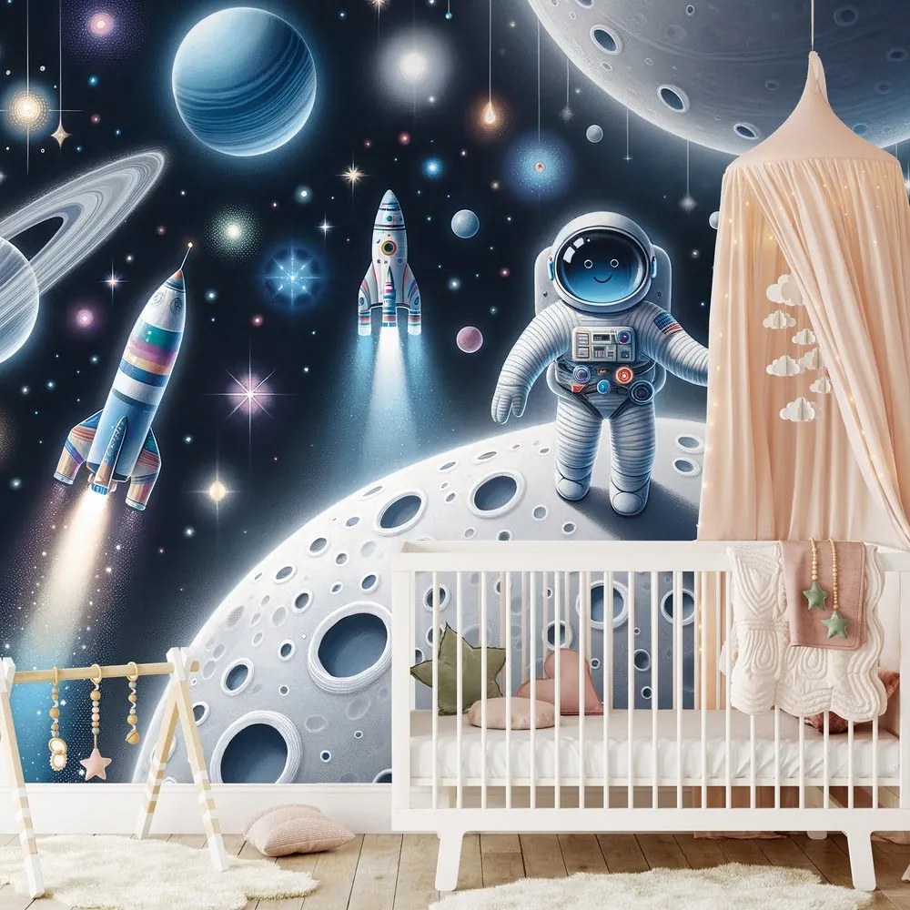 Tapeta detský vesmír s astronautmi