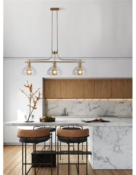 Searchlight 31031-3PB - Luster na lanku MARGARITA 3xE27/60W/230V mosadz