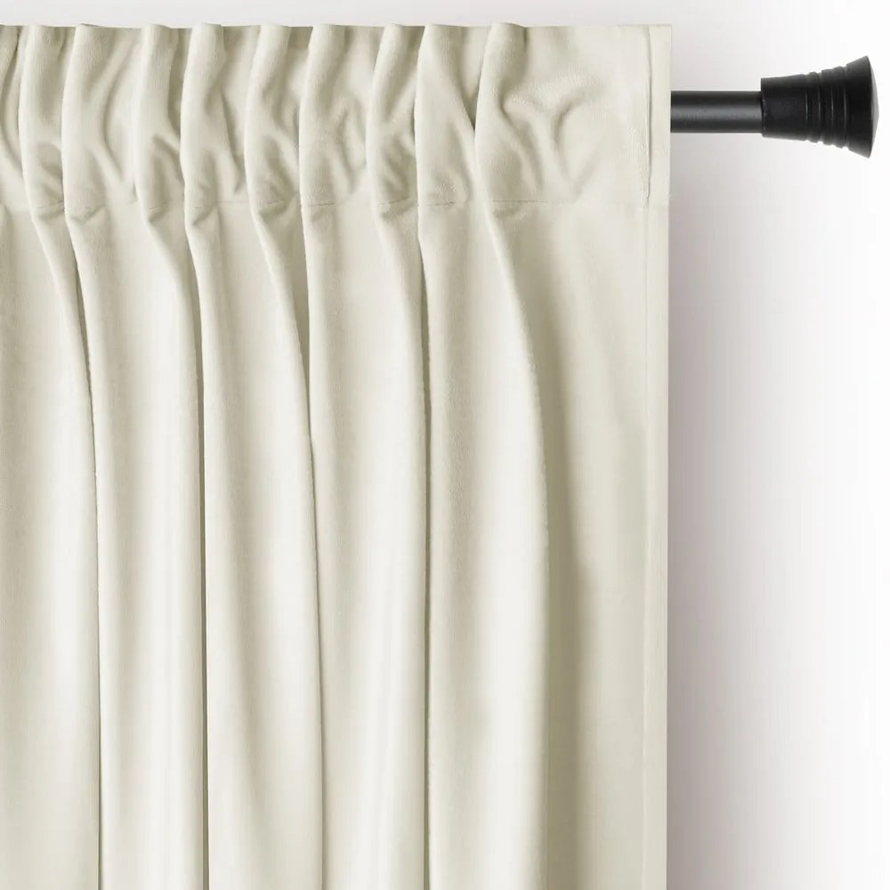 Krémovobiely zamatový dimout záves 140x245 cm Pleat – Restilo