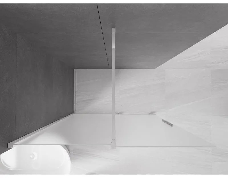 Mexen Velar, sprchová zástena s posuvnými dverami Walk-in 130 x 200 cm, 8mm sklo námraza, chrómová, 871-130-000-33-01