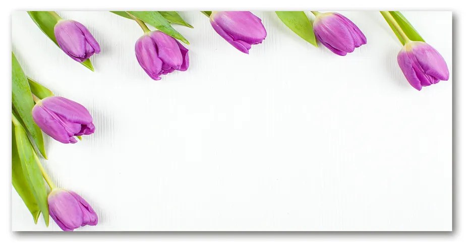 Foto obraz akryl do obývačky Fialové tulipány pl-oa-140x70-f-78573099