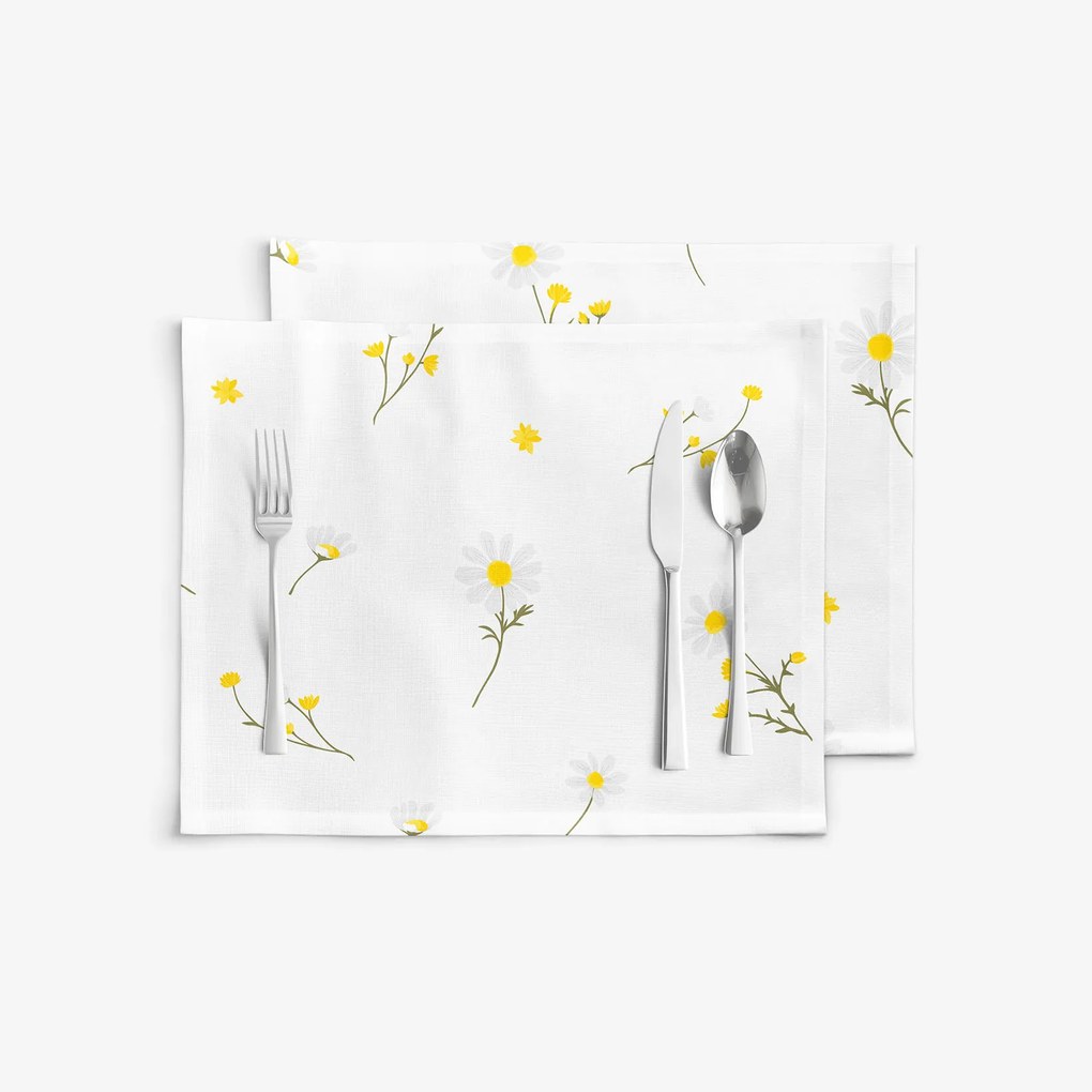 Goldea prestieranie na stôl 100% bavlnené plátno - harmanček - sada 2ks 30 x 40 cm