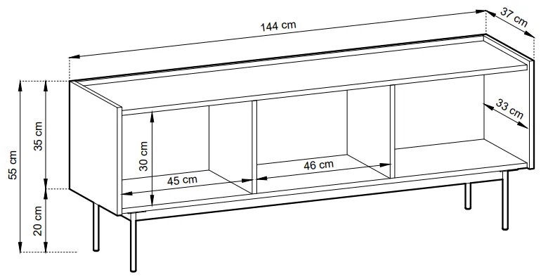 TV stolík Farba 144 dub linka/kašmír