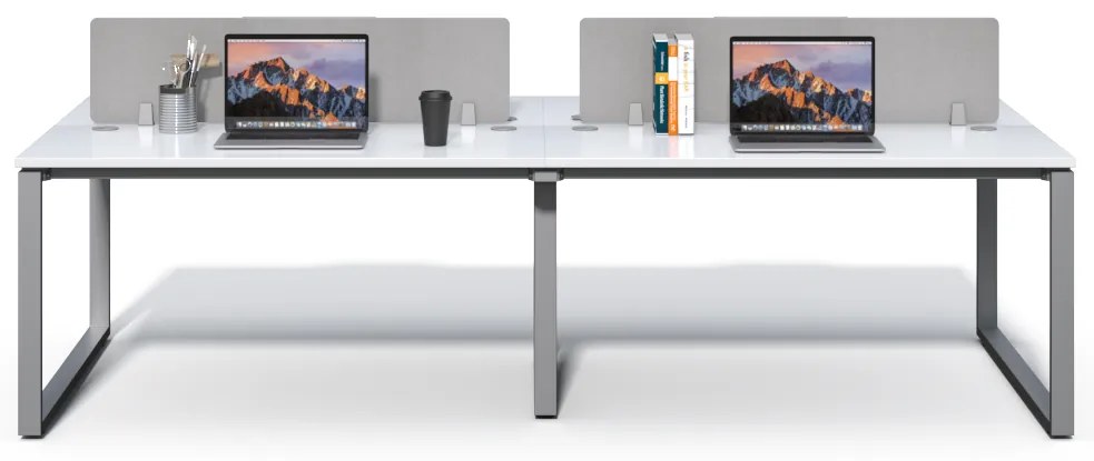 Kancelárska súprava pre 4 osoby Houseland Prime Max 02 280 cm biela