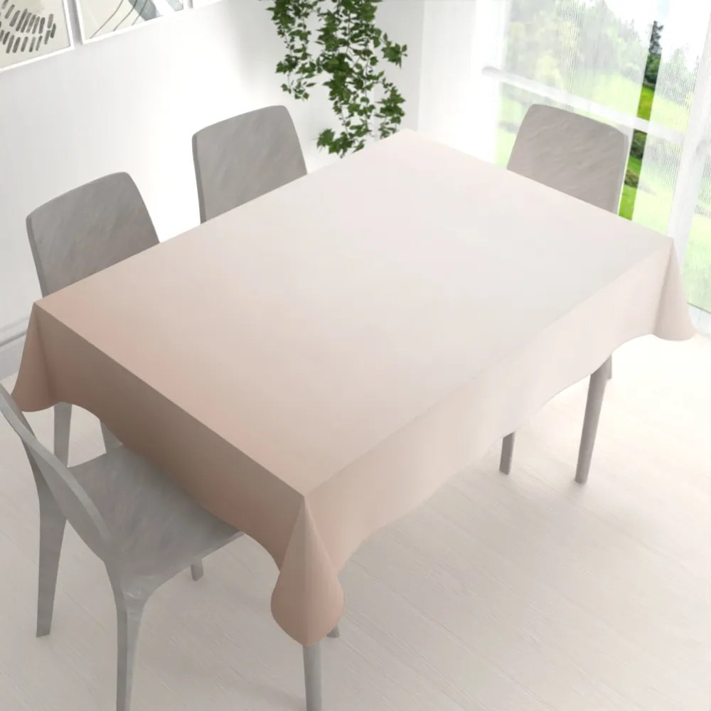 Biante Veľký teflónový obdĺžnikový obrus TF-096 Púdrovo béžový bez vzoru 240x280 cm