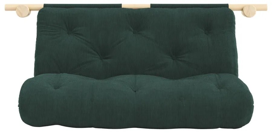 Tmavozelená menčestrová rozkladacia pohovka 135 cm Hooked – Karup Design