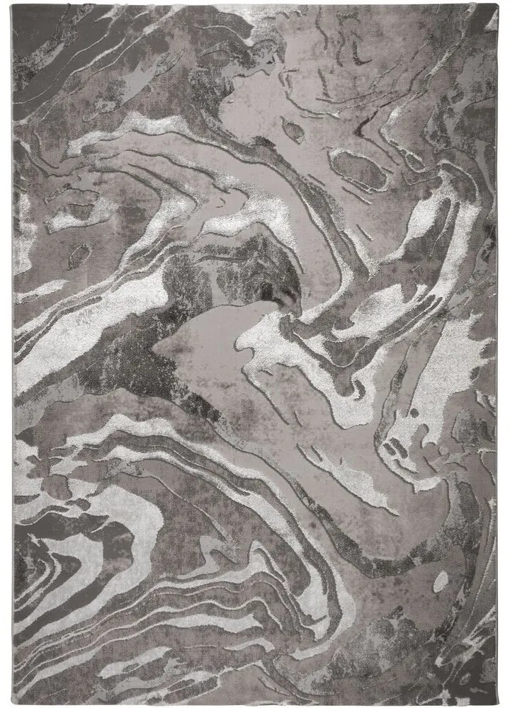 Kusový koberec Eris Marbled Silver, 120x170, šedá, kancelária, Flair Rugs