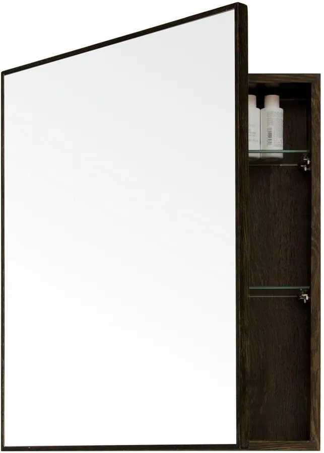 Nástenné zrkadlo s úložným priestorom z dubového dreva Mezza Dark Wireworks, 45 × 55 cm