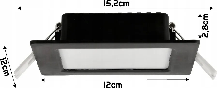 LED panelové stropné svietidlo do zapustenej montáže 6W, zapustené, čierne štvorcové, 4000K