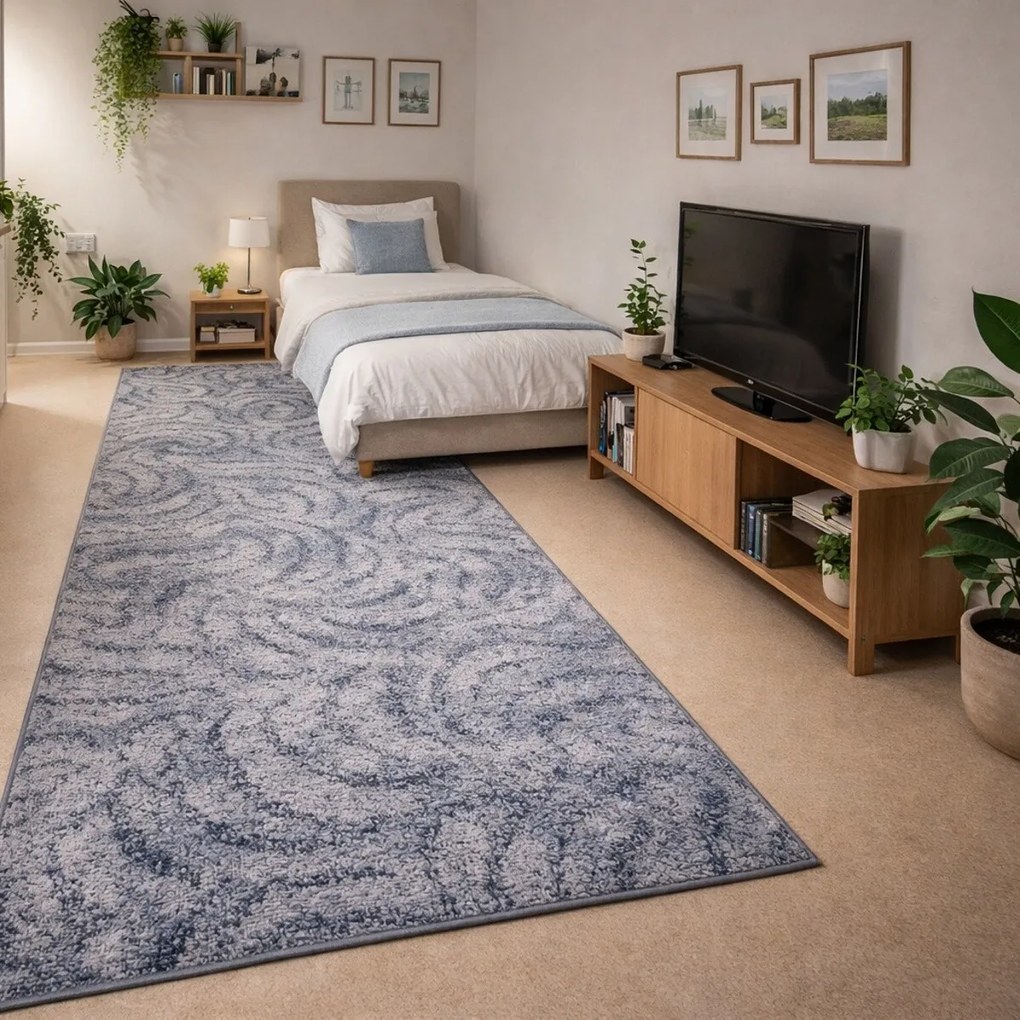 Behúň Scroll šedý, 100x200, šedá, obývacia izba, AladinWorld Expres