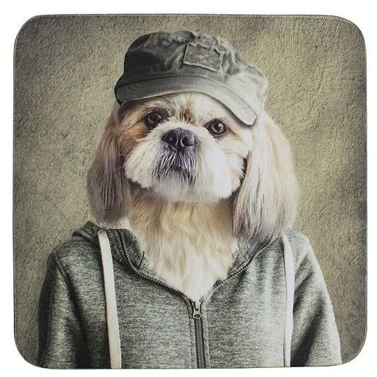 6ks pevné korkové podtácky mr. Dog - 10 * 10 * 0,4 cm