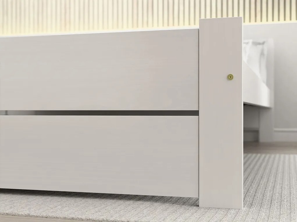 Posteľ IKAROS DOUBLE 180 x 200 cm, biela Rošt: Bez roštu, Matrac: Matrac COCO MAXI 20 cm
