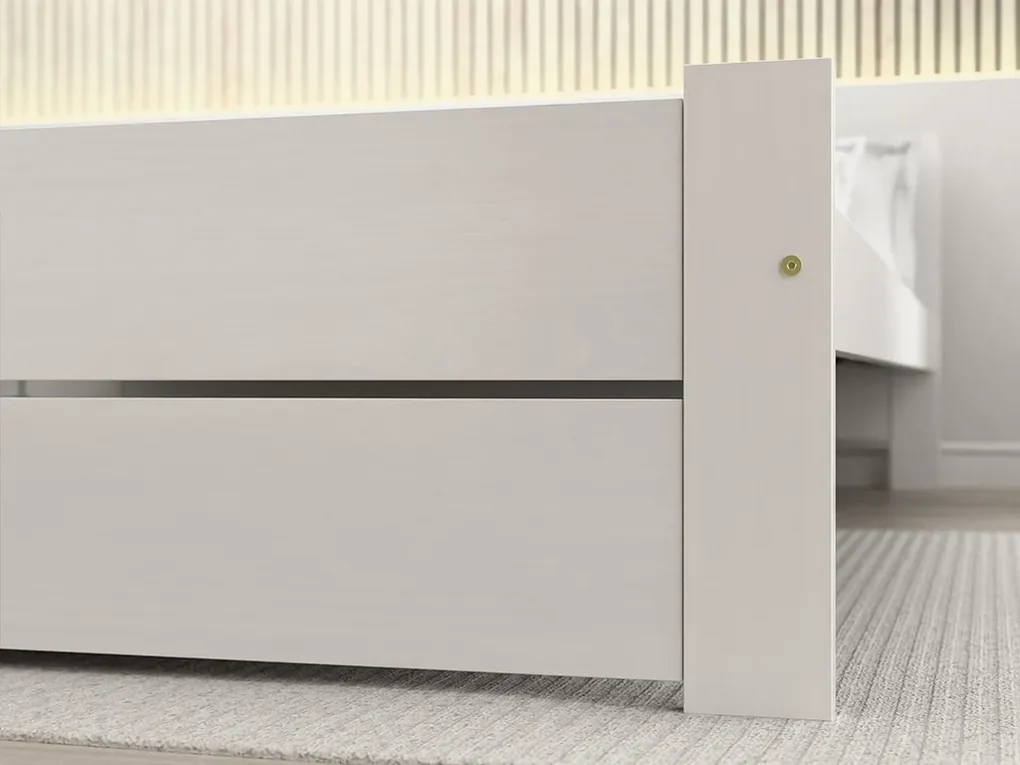 Posteľ IKAROS DOUBLE 180 x 200 cm, biela Rošt: S latkovým roštom, Matrac: Matrac Somnia 18 cm