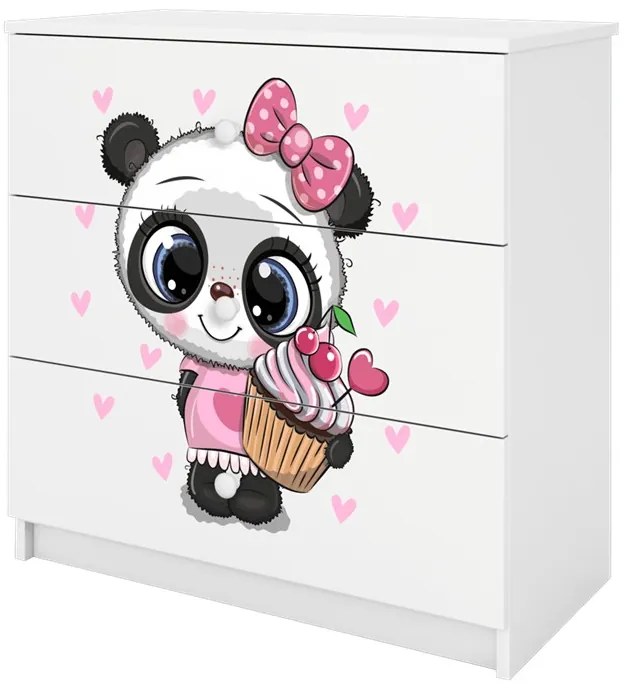 Detská komoda BABYDREAMS Panda biela