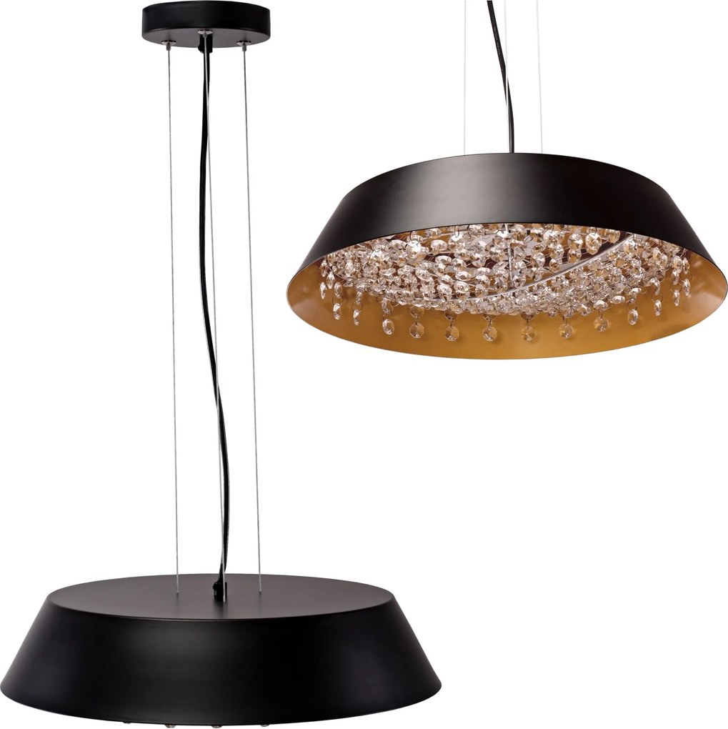 Toolight Toolight, LED závesné svietidlo Cristal 20W APP1028-CP, čierna, OSW-01233