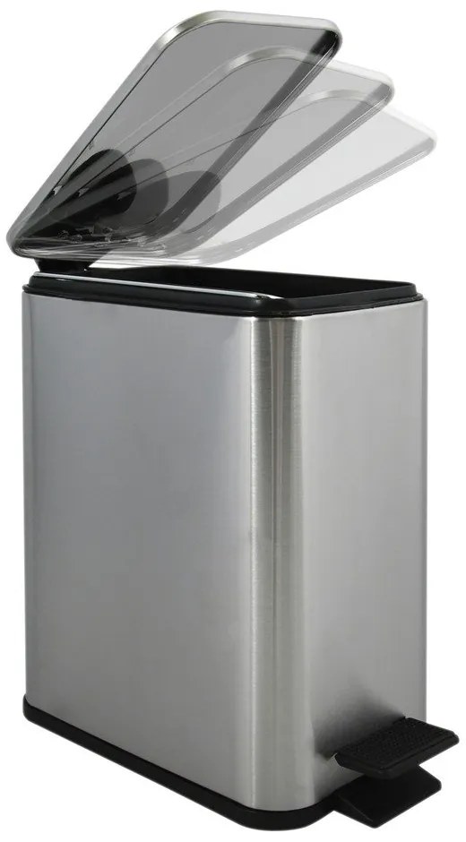 Nášľapný oceľový odpadkový kôš v matne striebornej farbe 5 l Erik – Spirella